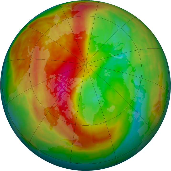 Arctic ozone map for 06 March 2014